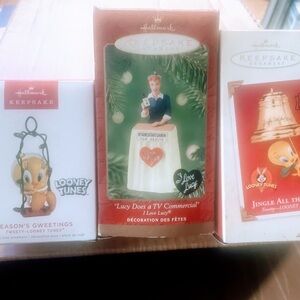 BUNDLE (3) Hallmark Keepsake Ornaments 
I LOVE LUCY & LOONEY TUNES